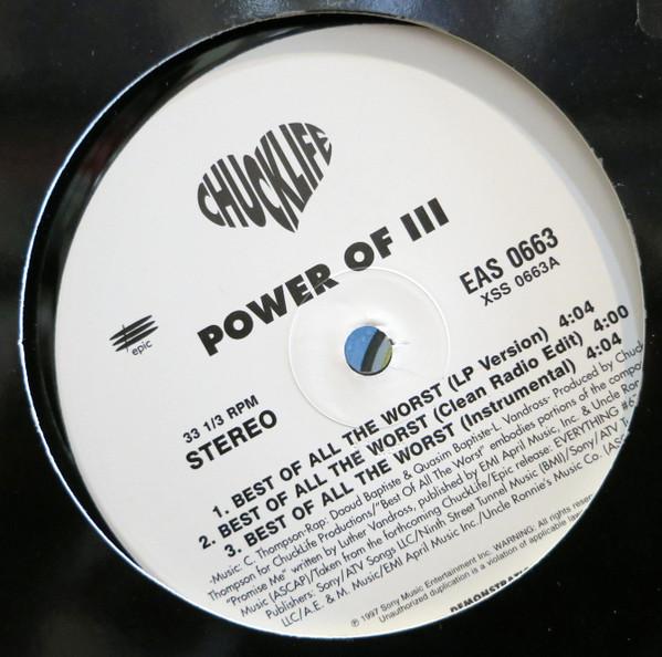 12-дюймовая пластинка POWER OF THREE - Лучшее из всего худшего EAS0663 Epic 1997 США Рэп и хип-хоп/R&B Б/У
12-дюймовая пластинка POWER OF THREE - Лучшее из всего худшего EAS0663 Epic 1997 США Рэп и хип-хоп/R&B Б/У