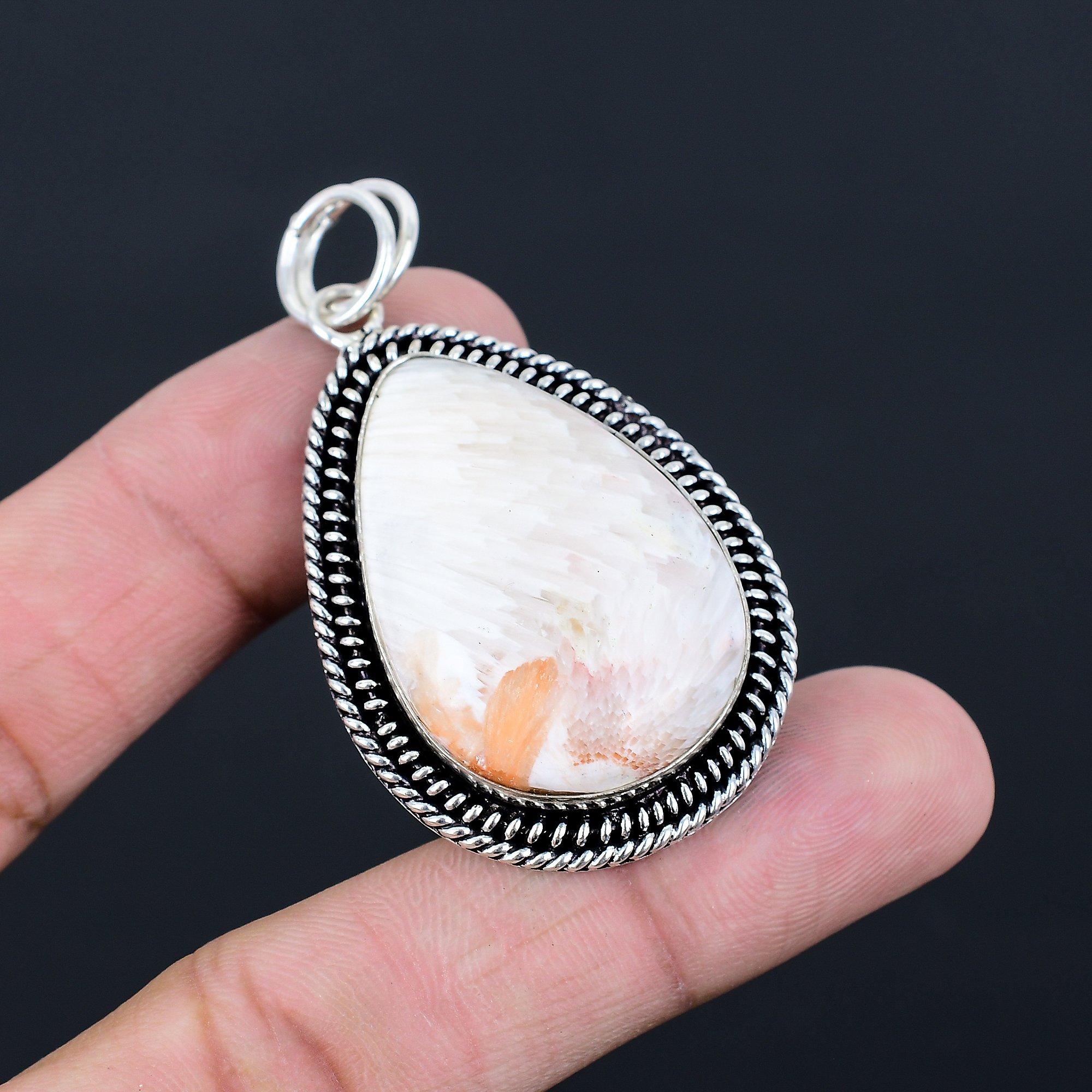 Sterling Silver Pear Natural Scolecite Bezel Birthday Anniversary Boho Pendant
Sterling Silver Pear Natural Scolecite Bezel Birthday Anniversary Boho Pendant