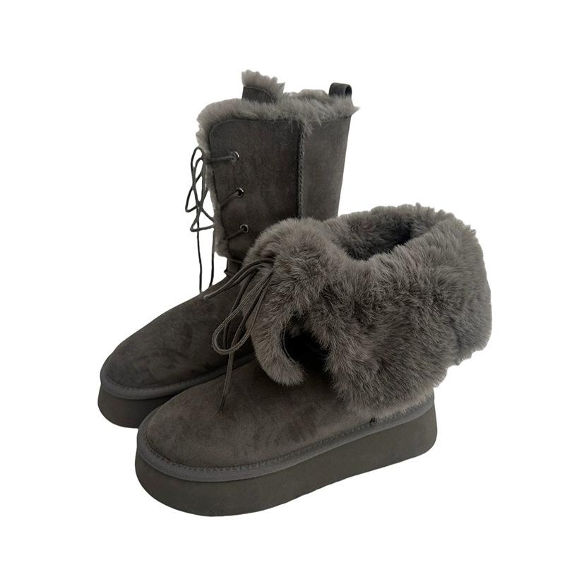 Two ways to wear sheepskin integrated snow boots 2025 autumn and winter new lace-up medium tube cotton boots women s leather flat boots 40
Two ways to wear sheepskin integrated snow boots 2025 autumn and winter new lace-up medium tube cotton boots women s leather flat boots 40