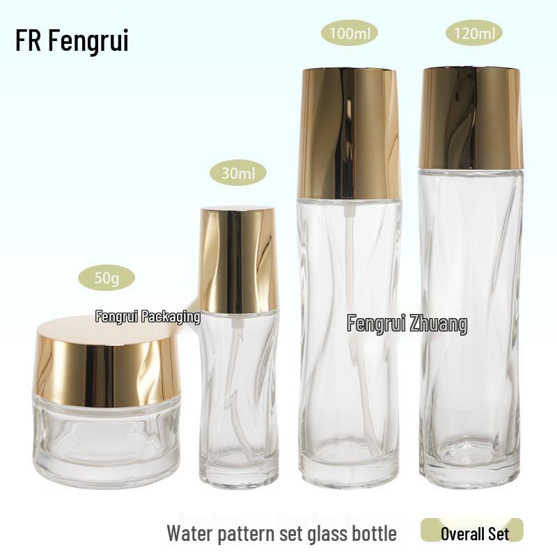 Striped Cosmetics Set: 30/100/120ml Lotion Bottles, Toner Essence Bottles, 50g Cream Jars - In Stock 30ml; Clear; Glass
Striped Cosmetics Set: 30/100/120ml Lotion Bottles, Toner Essence Bottles, 50g Cream Jars - In Stock 30ml; Clear; Glass