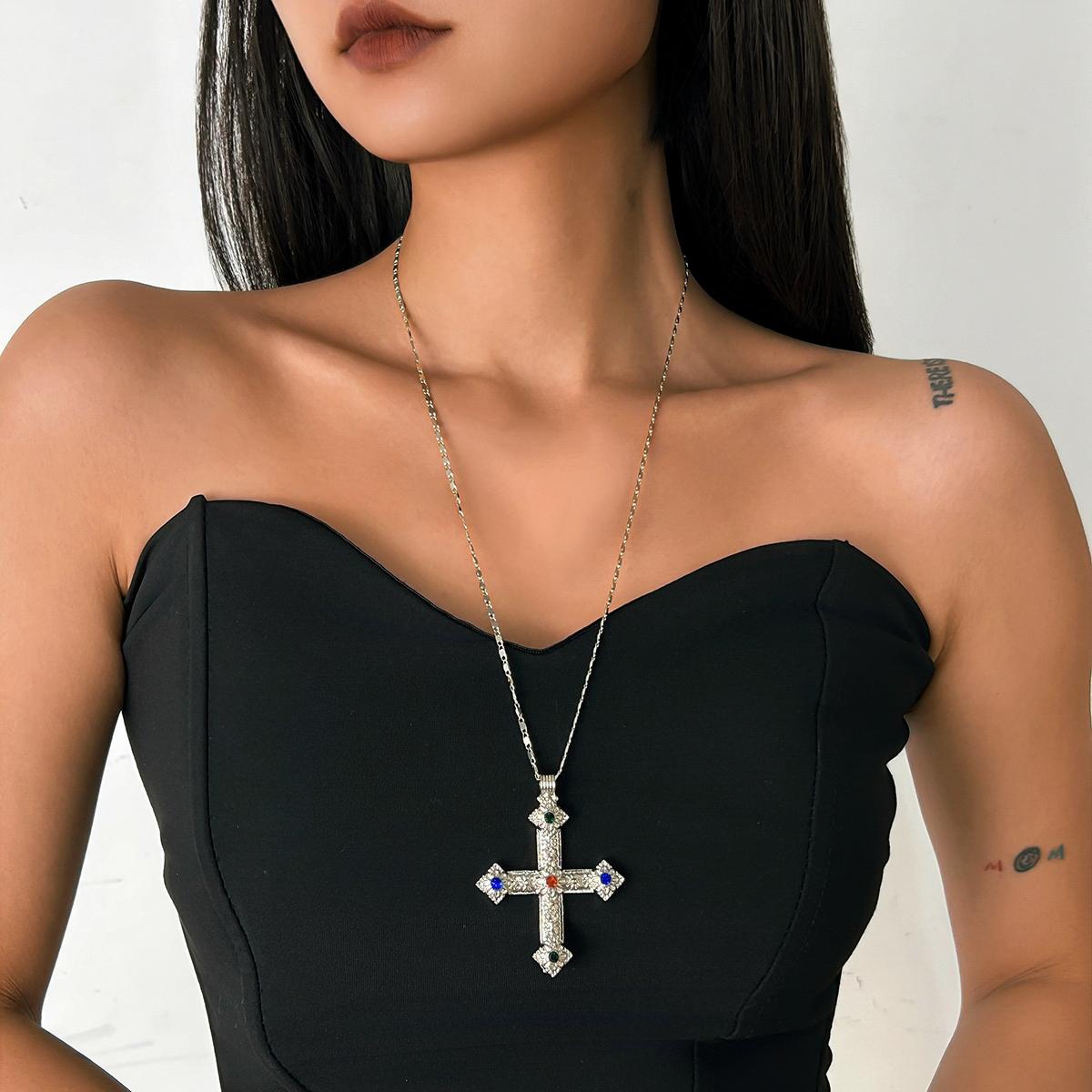 SHIXIN Fashion Big Jesus Cross Pendant Necklace for Women Hip Hop Gold Color Long Necklace Collar Chain 2026 New Jewelry
SHIXIN Fashion Big Jesus Cross Pendant Necklace for Women Hip Hop Gold Color Long Necklace Collar Chain 2026 New Jewelry