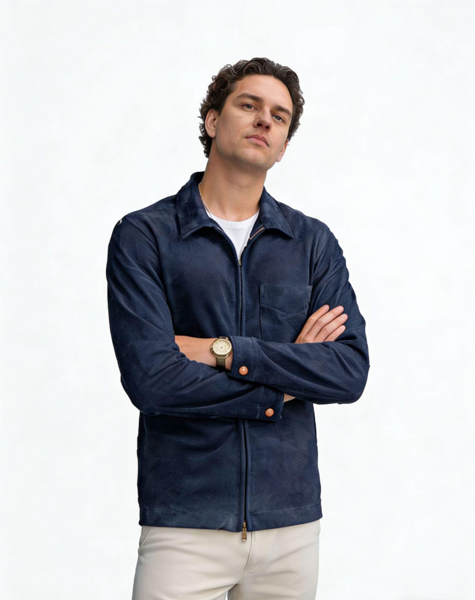 2024 Spring/Autumn Men s Suede Jacket: Solid Color, Urban Fashionable Lapel Coat, Mid-Length X-Large темно-синього кольору
2024 Spring/Autumn Men s Suede Jacket: Solid Color, Urban Fashionable Lapel Coat, Mid-Length X-Large темно-синього кольору