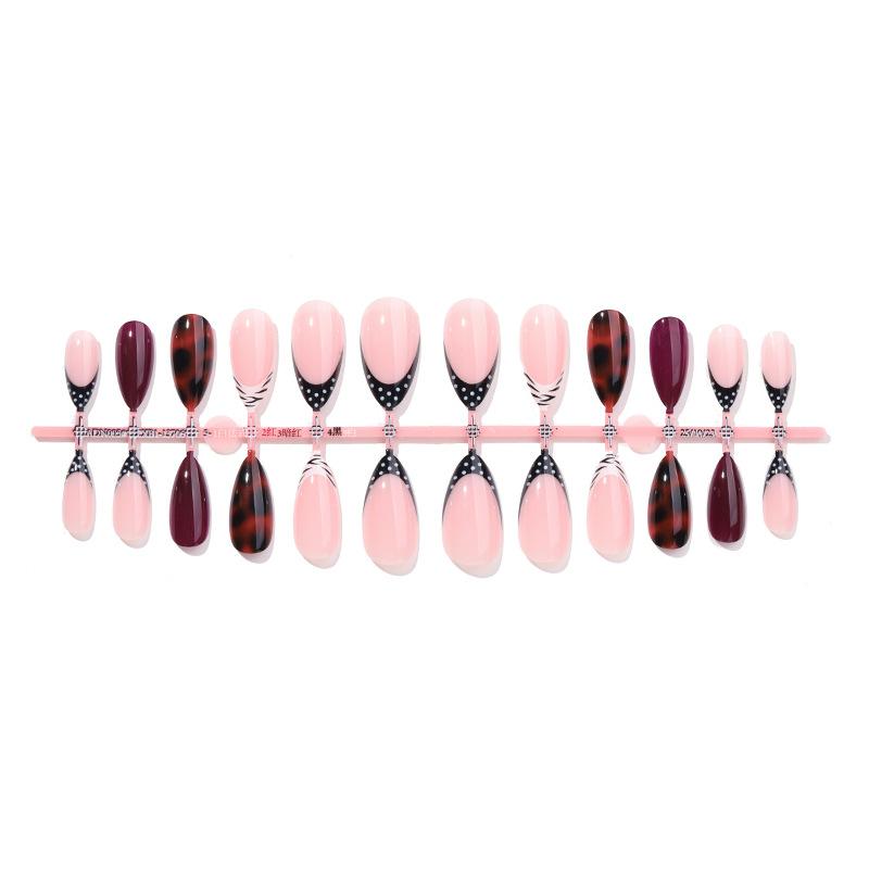 Sexy Leopard Print French Tip Striped Amber Press-on Nails 24PCS, Colorful Non-fading Healthy Comfortable Fake Nails 24pcs/box
Sexy Leopard Print French Tip Striped Amber Press-on Nails 24PCS, Colorful Non-fading Healthy Comfortable Fake Nails 24pcs/box