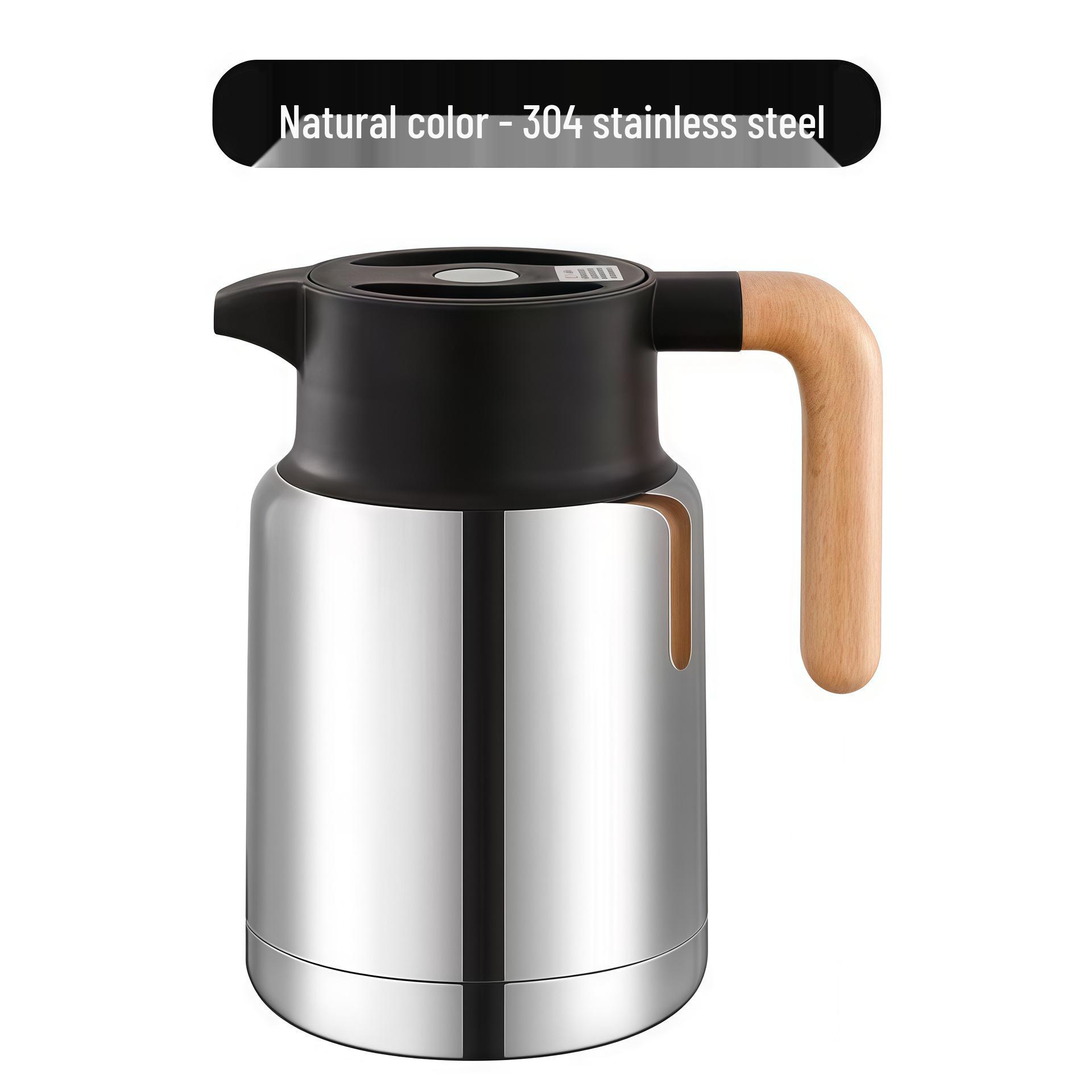 304 Stainless Steel Insulated Pot with European Style Wood Handle, Double Wall Vacuum, Large Capacity, Dustproof, Ideal for Hot Water and Gifting. 1.3L Long-Lasting Insulation (24h)
304 Stainless Steel Insulated Pot with European Style Wood Handle, Double Wall Vacuum, Large Capacity, Dustproof, Ideal for Hot Water and Gifting. 1.3L Long-Lasting Insulation (24h)