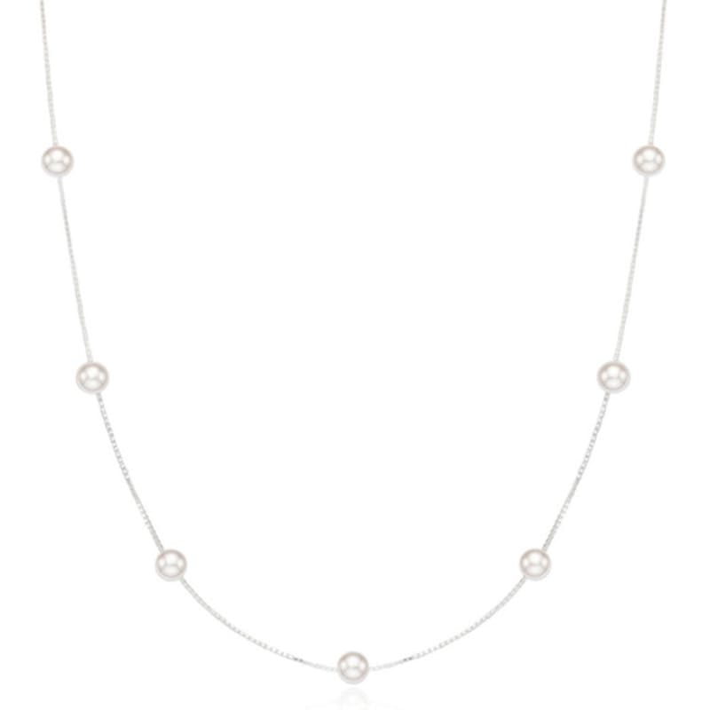 eenie beenie silver pearl line necklace white
eenie beenie silver pearl line necklace white
