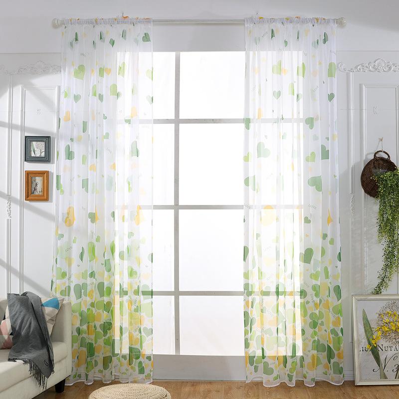 Heart Pattern Sheer Curtain Rod Pocket Voile Curtain Green/Size: 100 x 270cm
Heart Pattern Sheer Curtain Rod Pocket Voile Curtain Green/Size: 100 x 270cm