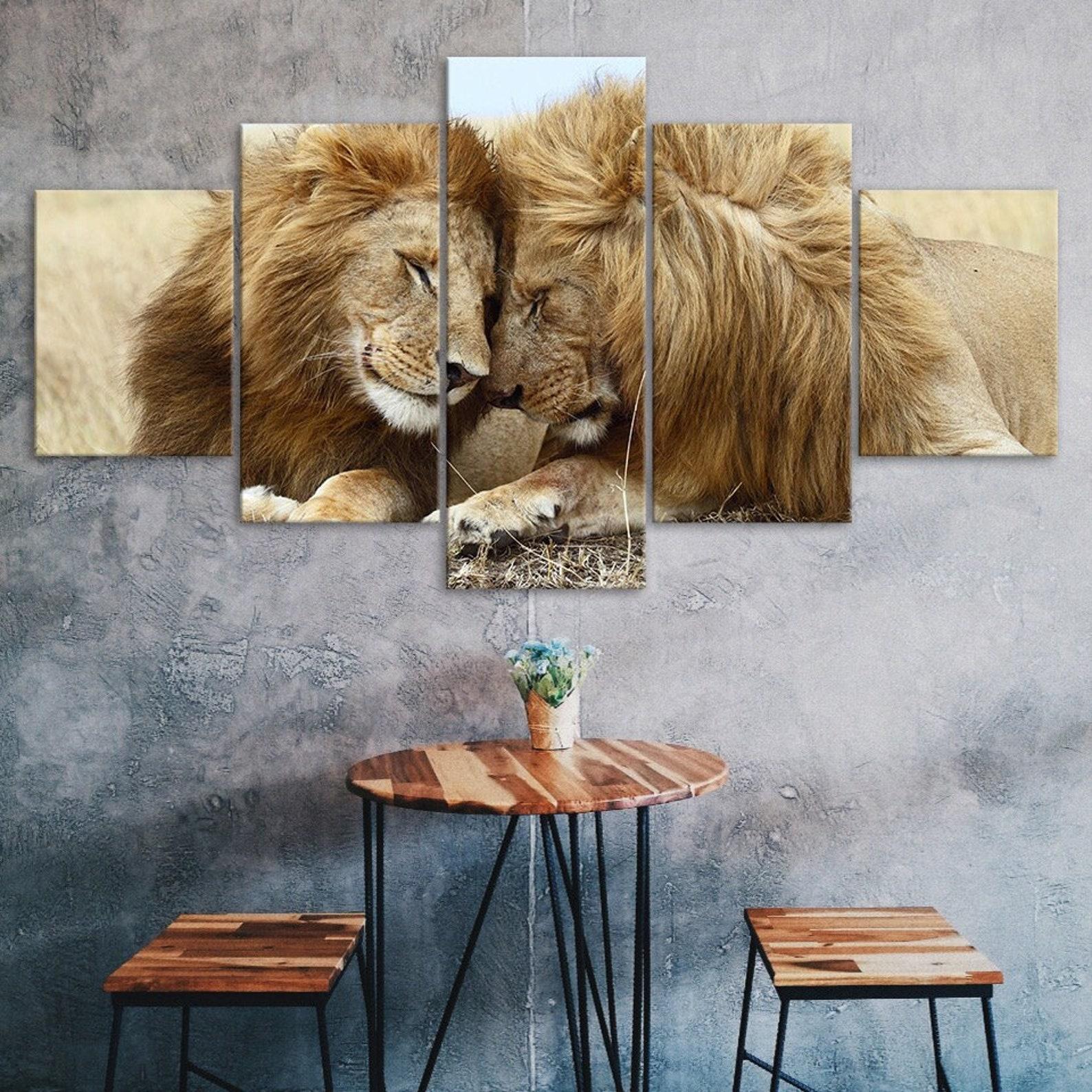 Lion Couple Loving Wild Animal Scene 5 Piece Five Panel Wall Canvas Print Pictures Modern Art Poster Home Decor Gift For Him For Her 20X35 20X45 20X55CM
Lion Couple Loving Wild Animal Scene 5 Piece Five Panel Wall Canvas Print Pictures Modern Art Poster Home Decor Gift For Him For Her 20X35 20X45 20X55CM