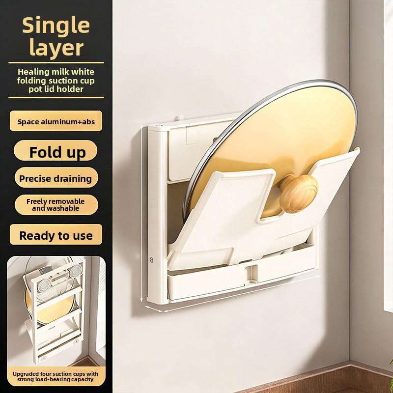 Suction Cup Non-punching Lid Rack Wall-mounted Multi-functional Kitchen Folding Rack Placement Anvil Cutting Board Storage
Suction Cup Non-punching Lid Rack Wall-mounted Multi-functional Kitchen Folding Rack Placement Anvil Cutting Board Storage
