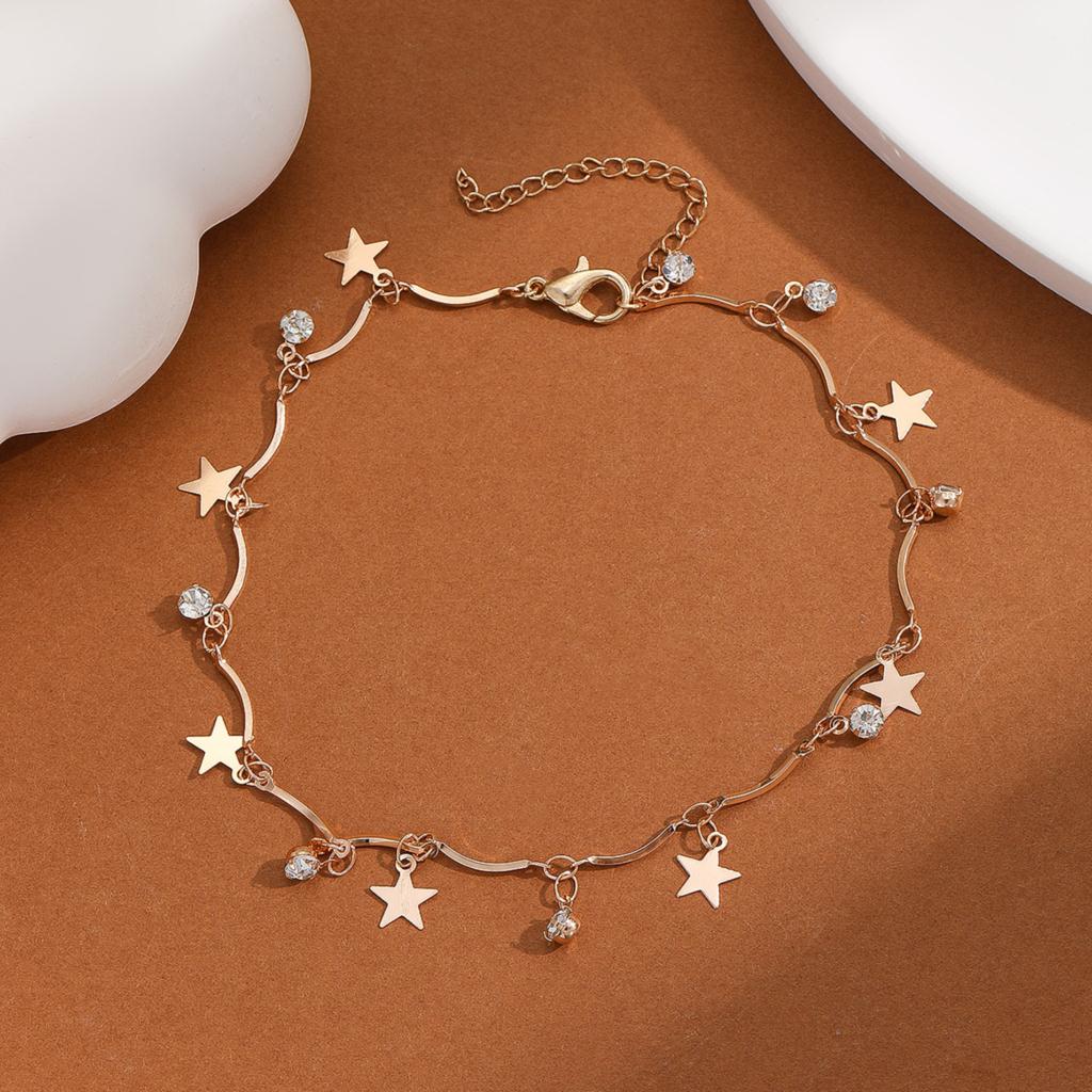 Kinitial Exquisite and fashionable laser plated anklet with bright pentagram and seven bright stone anklets anniversary
Kinitial Exquisite and fashionable laser plated anklet with bright pentagram and seven bright stone anklets anniversary