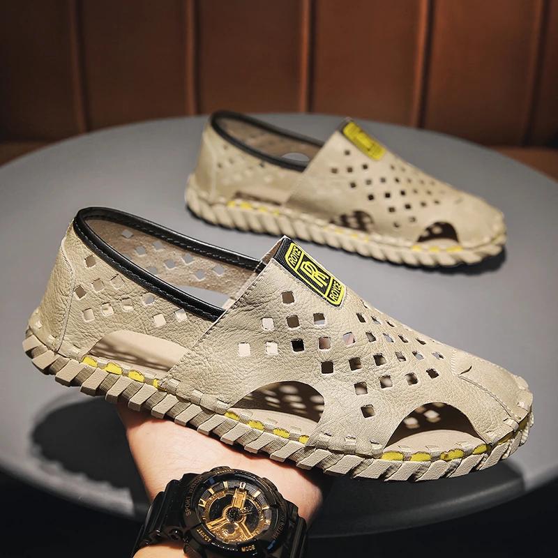 Hollow Out Men Leather Sandals Comfortable Outdoor Casual Shoes Summer Beach Flats Walking Male Beach Sneakers Quick Dry Sandals 44 чорний
Hollow Out Men Leather Sandals Comfortable Outdoor Casual Shoes Summer Beach Flats Walking Male Beach Sneakers Quick Dry Sandals 44 чорний