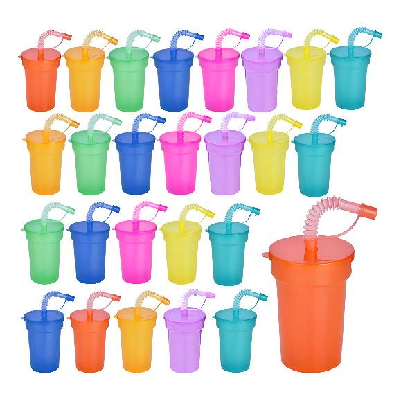 C 24pc Colorful Cups With Lid And Leak-Proof Straw
C 24pc Colorful Cups With Lid And Leak-Proof Straw