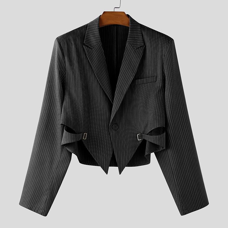 INCERUN Oversized Men Long Sleeve Striped Cutout Irregular Cropped Coats Blazer S темно-сірий
INCERUN Oversized Men Long Sleeve Striped Cutout Irregular Cropped Coats Blazer S темно-сірий