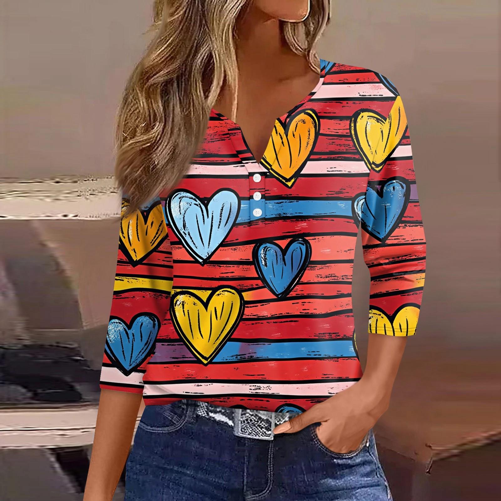 Женская футболка с принтом ко Дню святого Валентина, на пуговицах, рукав 3/4, туника, повседневная мода на выходные, базовый топ с V-образным вырезом XL жёлтый
Женская футболка с принтом ко Дню святого Валентина, на пуговицах, рукав 3/4, туника, повседневная мода на выходные, базовый топ с V-образным вырезом XL жёлтый