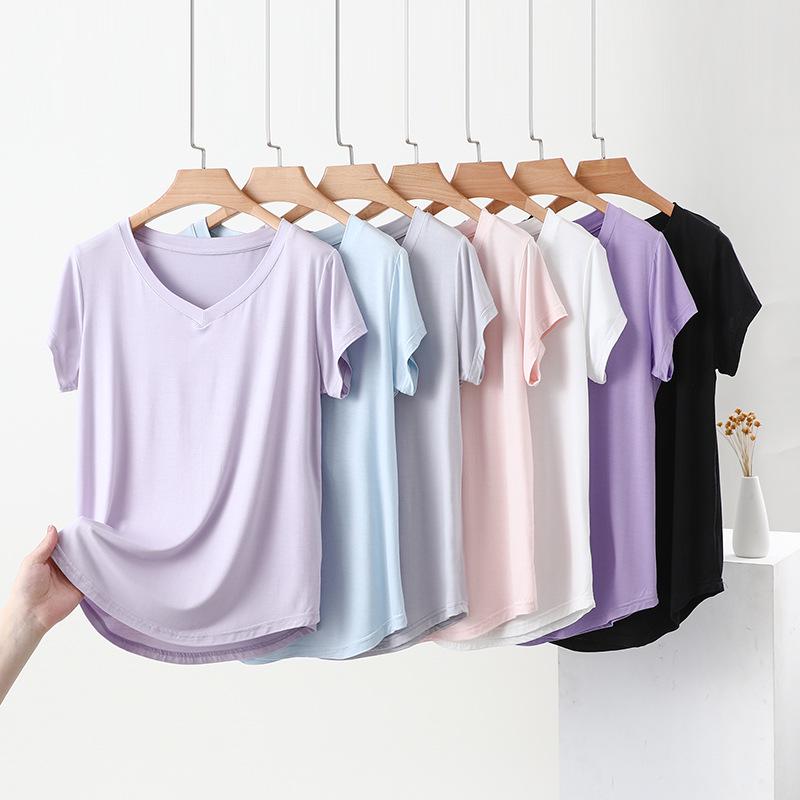 Women s Summer V-Neck Slimming T-Shirt - Thin, Elastic, Solid Color, Half Sleeve Yuke Silk Top M (80-100 jin)
Women s Summer V-Neck Slimming T-Shirt - Thin, Elastic, Solid Color, Half Sleeve Yuke Silk Top M (80-100 jin)