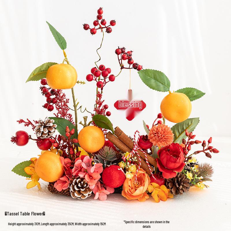 Elegant Lunar New Year Floral Display with Faux Oranges for Living Room or Dining Area
Elegant Lunar New Year Floral Display with Faux Oranges for Living Room or Dining Area
