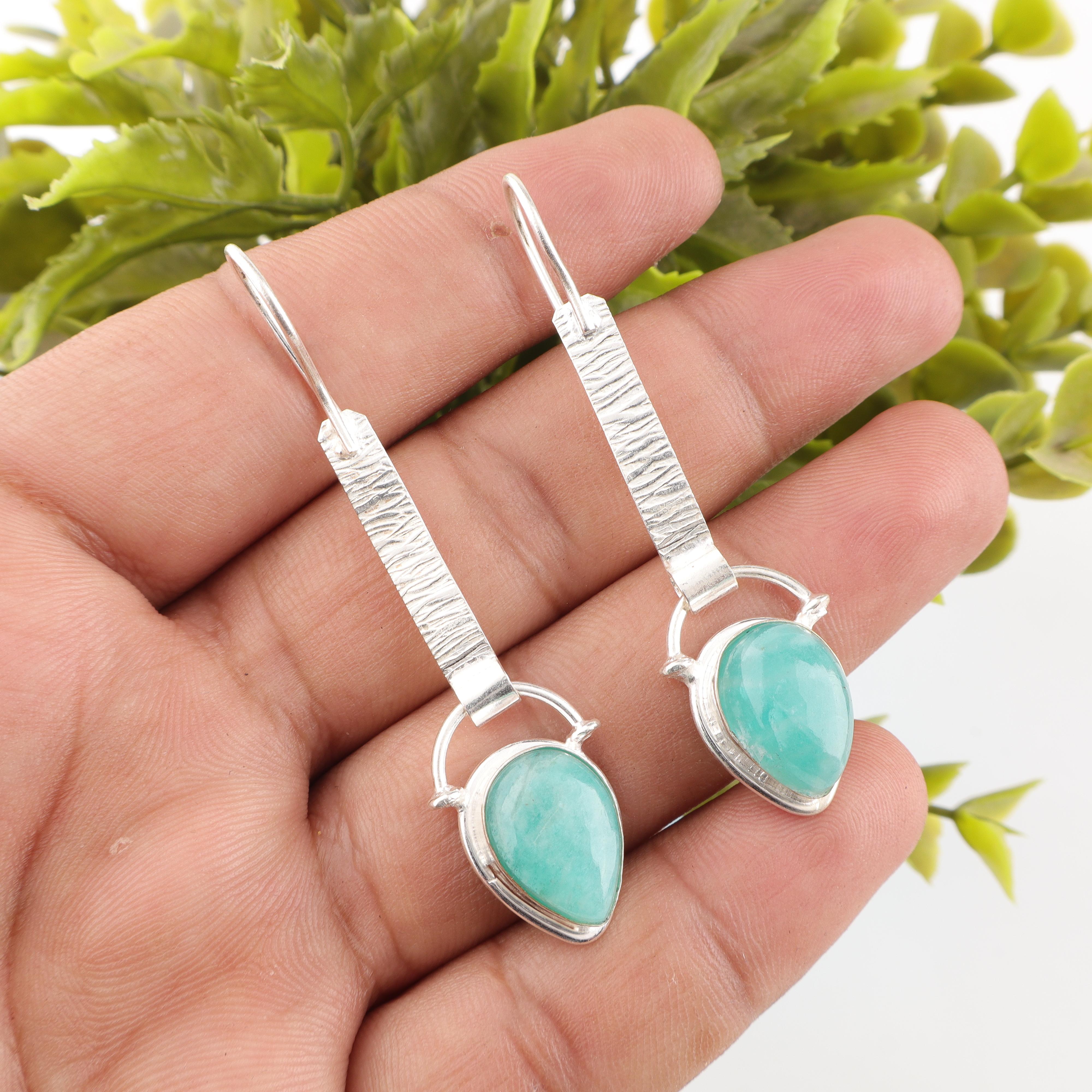 Amazonite Earrings, 925 Solid Sterling Silver Earrings Handmade Gemstone Jewelry, Gifts For Wife Brand New Earrings 2.3 Inches синій
Amazonite Earrings, 925 Solid Sterling Silver Earrings Handmade Gemstone Jewelry, Gifts For Wife Brand New Earrings 2.3 Inches синій