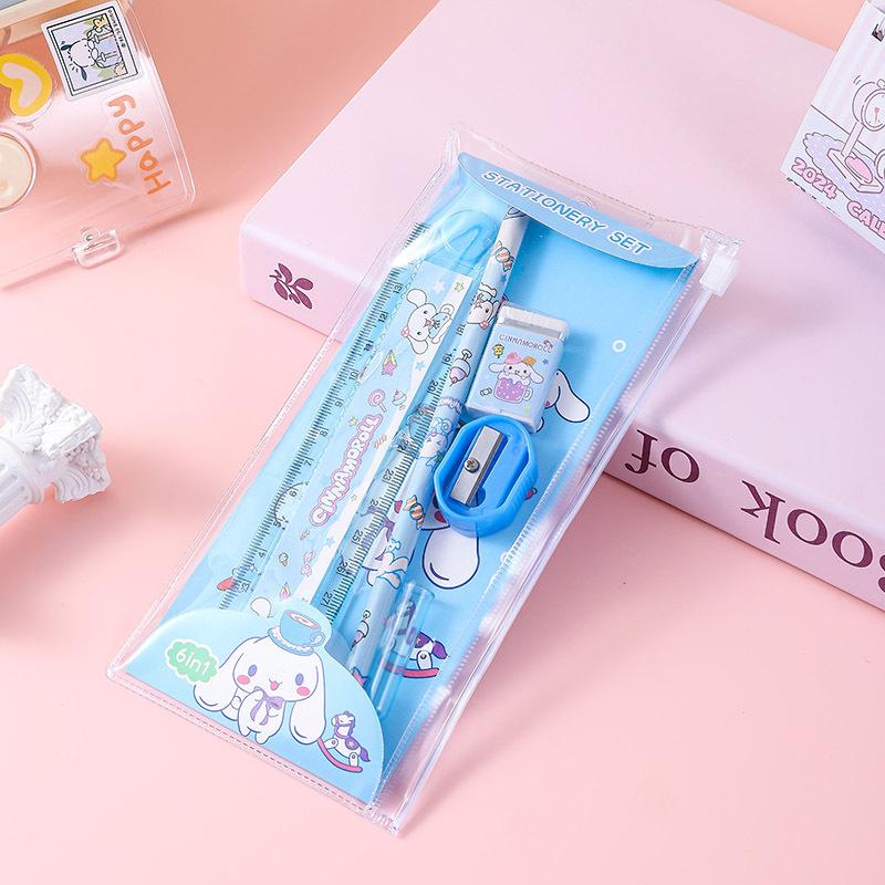 Cartoon 5 in 1 Sanrio Stationery Set Anime Kuromi My Melody Cinnamoroll with Ruler Pencil Eraser Students School Supplies Gifts
Cartoon 5 in 1 Sanrio Stationery Set Anime Kuromi My Melody Cinnamoroll with Ruler Pencil Eraser Students School Supplies Gifts
