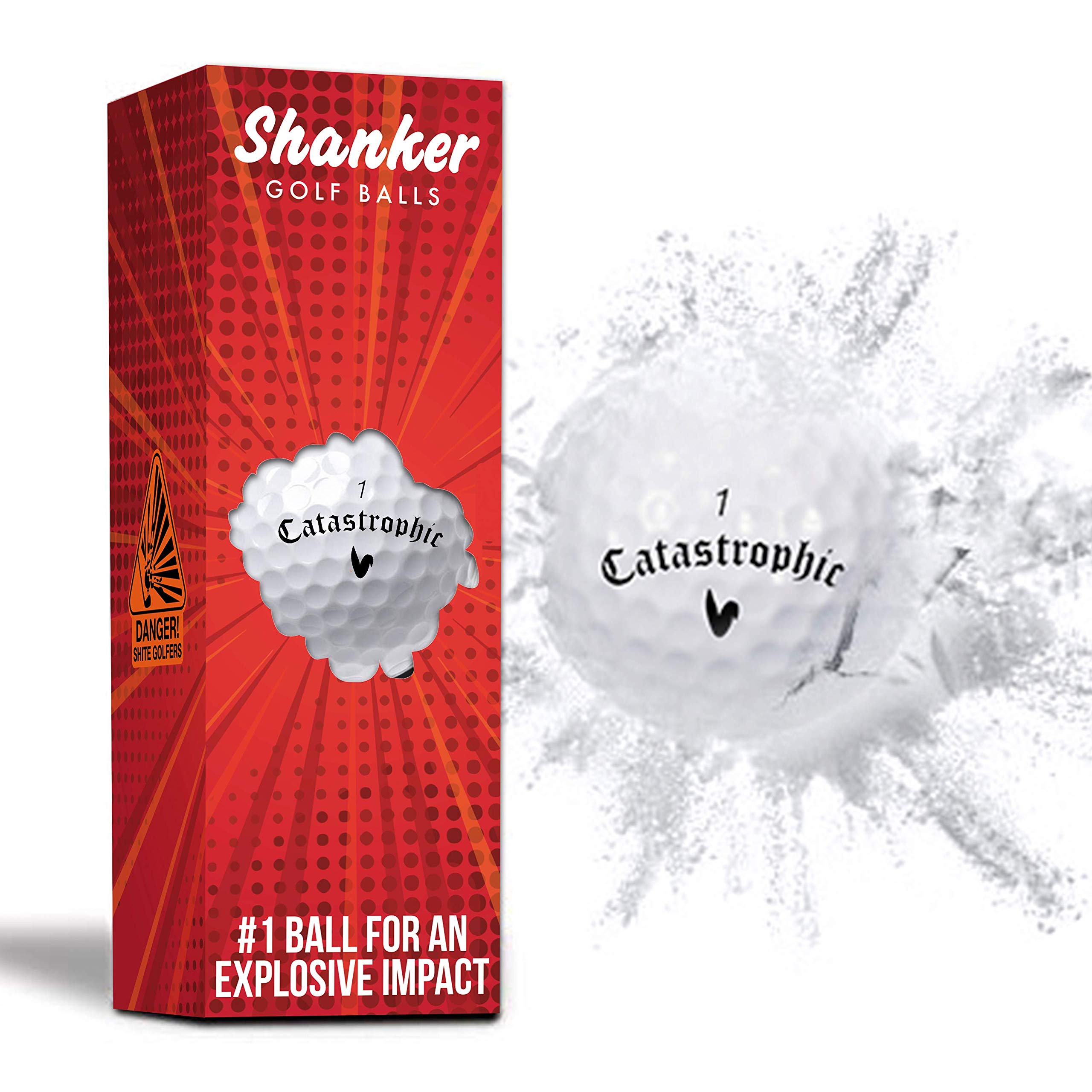 Shanker Golf Explosive Balls - Prank Balls that Explode on Impact - Funny Joke for Golfers (3 Sleeve, Novelty) White
Shanker Golf Explosive Balls - Prank Balls that Explode on Impact - Funny Joke for Golfers (3 Sleeve, Novelty) White