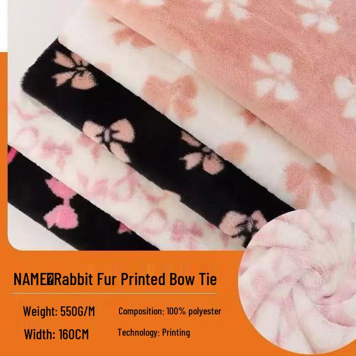 New Style Rabbit Fur Printed Fabric for Bows, Shoes, Hats, Bags & Plush Toys
New Style Rabbit Fur Printed Fabric for Bows, Shoes, Hats, Bags & Plush Toys