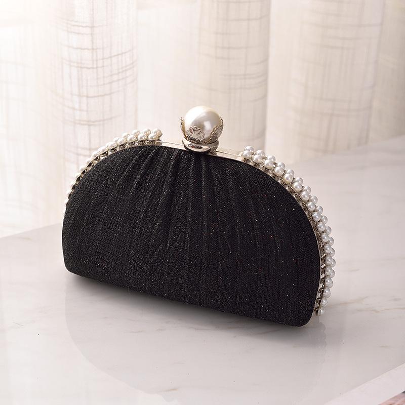 Pearl Evening Handbag Black Fashion Pleated Clutch Purse Half Moon Luxury Party Clutch Crossbody Shoulder Phone Bag for Women чёрный
Pearl Evening Handbag Black Fashion Pleated Clutch Purse Half Moon Luxury Party Clutch Crossbody Shoulder Phone Bag for Women чёрный