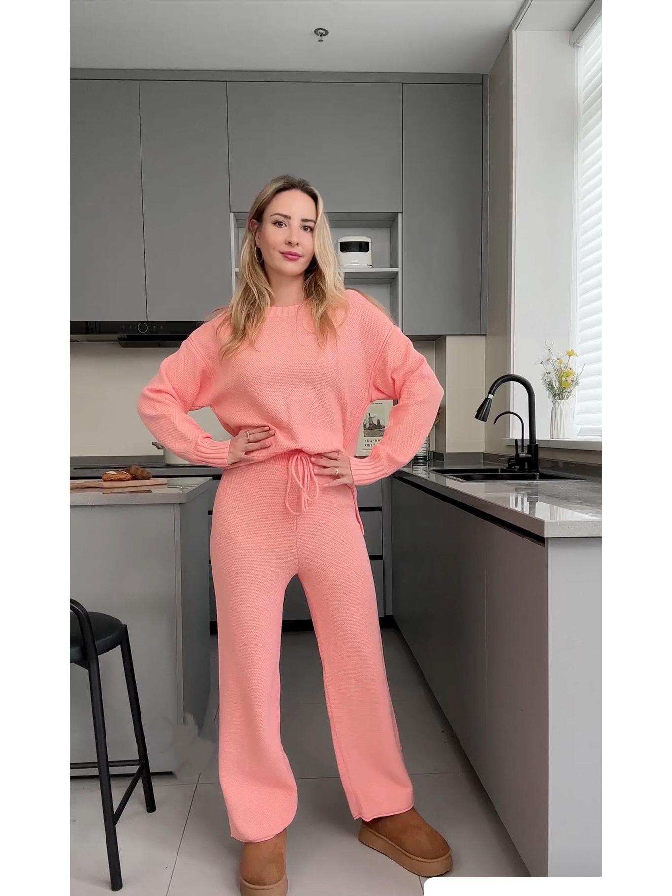 2026 Casual Knit Women s Sweater & Wide-Leg Pants Set Medium рожевий
2026 Casual Knit Women s Sweater & Wide-Leg Pants Set Medium рожевий