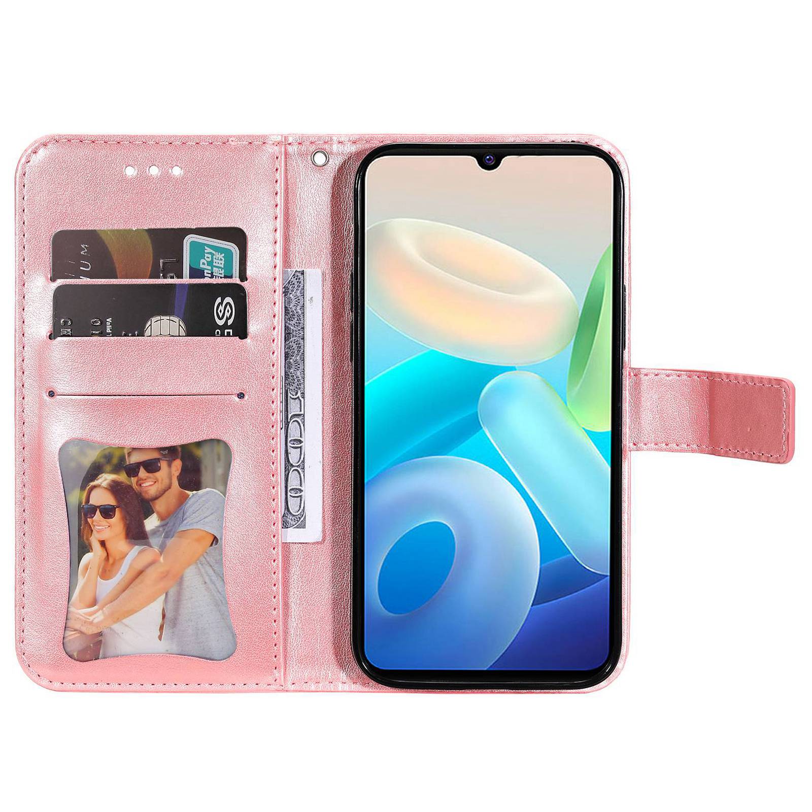 For vivo Y75 4G/V23e 4G/5G Fall Prevention Flower Imprinting PU Leather Phone Protective Case Flip Stand Wallet Cover with Strap Rose Gold
For vivo Y75 4G/V23e 4G/5G Fall Prevention Flower Imprinting PU Leather Phone Protective Case Flip Stand Wallet Cover with Strap Rose Gold