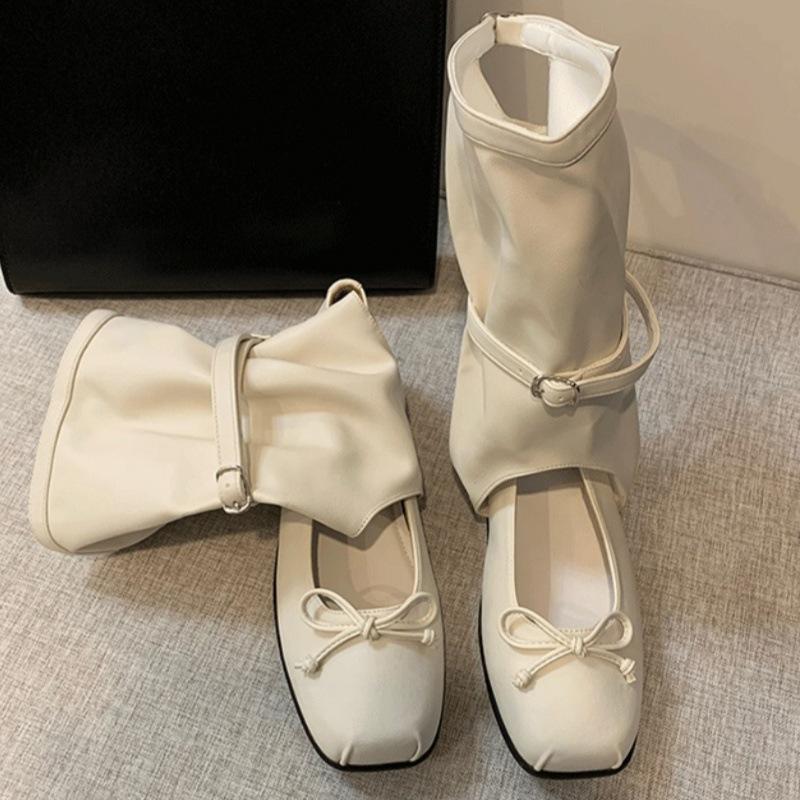2025 new niche stacking boots hollow mid-tube cool boots women s ballet style square head bow flat single shoes 40 бежевый
2025 new niche stacking boots hollow mid-tube cool boots women s ballet style square head bow flat single shoes 40 бежевый