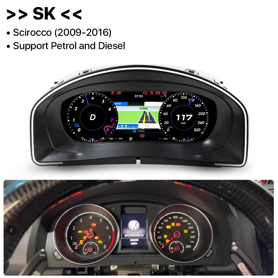 10,25-дюймовая цифровая панель приборов, виртуальная приборная панель, ЖК-монитор спидометра CockPit для VW Tiguan Scirocco 2009-2016
10,25-дюймовая цифровая панель приборов, виртуальная приборная панель, ЖК-монитор спидометра CockPit для VW Tiguan Scirocco 2009-2016