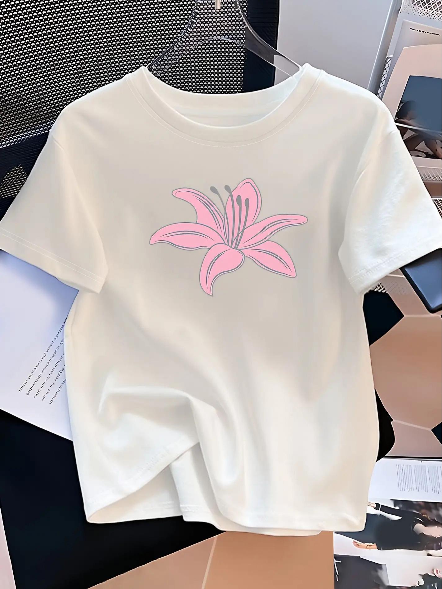 Womens Black TShirt with Pink Floral Harajuku Short Sleeve Casual Tshirt Clothing Street Tops Tees Aesthetic Clothes 4XL
Womens Black TShirt with Pink Floral Harajuku Short Sleeve Casual Tshirt Clothing Street Tops Tees Aesthetic Clothes 4XL