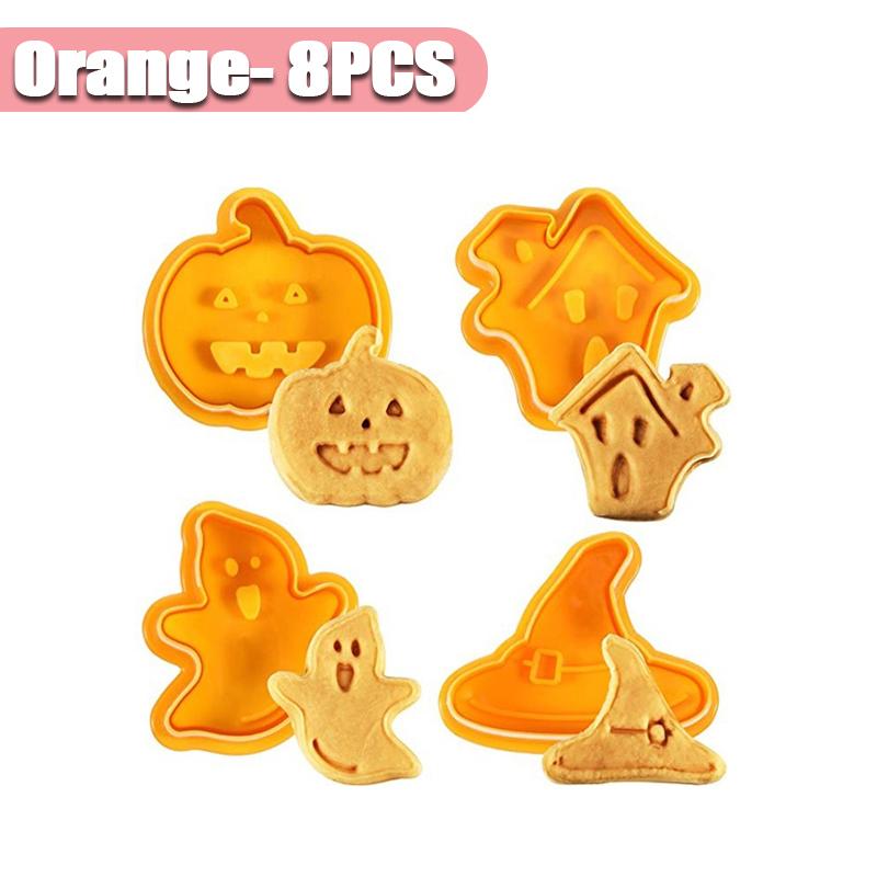 Набор формочек для печенья на Хэллоуин, тыква, привидение, череп, форма для печенья, 3D-форма для прессования печенья, украшение торта, детские инструменты для выпечки
Набор формочек для печенья на Хэллоуин, тыква, привидение, череп, форма для печенья, 3D-форма для прессования печенья, украшение торта, детские инструменты для выпечки