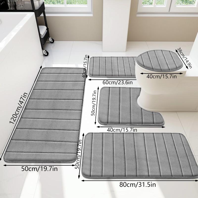 Bathroom Rugs Set 5 Pieces - Memory Foam Bath Mat Toilet Rugs Strong Absorbent Non-Slip Ultra Soft Easy to Clean темно-серого
Bathroom Rugs Set 5 Pieces - Memory Foam Bath Mat Toilet Rugs Strong Absorbent Non-Slip Ultra Soft Easy to Clean темно-серого