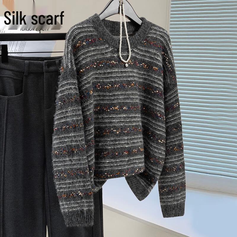 Women s Wool Blend Striped Color-block Sweater One Size
Women s Wool Blend Striped Color-block Sweater One Size