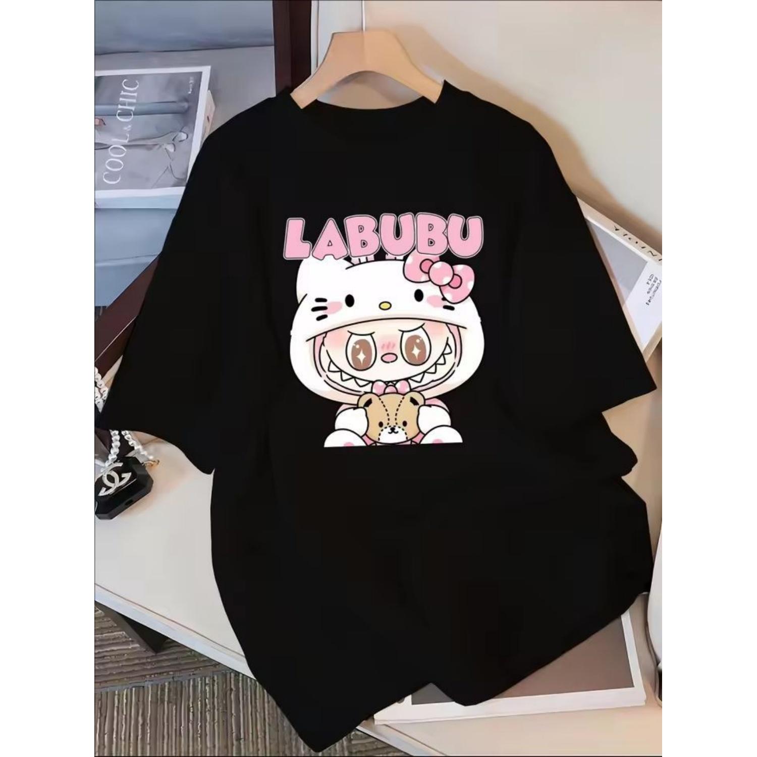 Labubu Cartoon Printed Casual T-shirt Round Neck Short Sleeve Top Summer Adult T-shirt Women Clothes Kawaii Y2k Top Fashion XXXXXL чорний
Labubu Cartoon Printed Casual T-shirt Round Neck Short Sleeve Top Summer Adult T-shirt Women Clothes Kawaii Y2k Top Fashion XXXXXL чорний