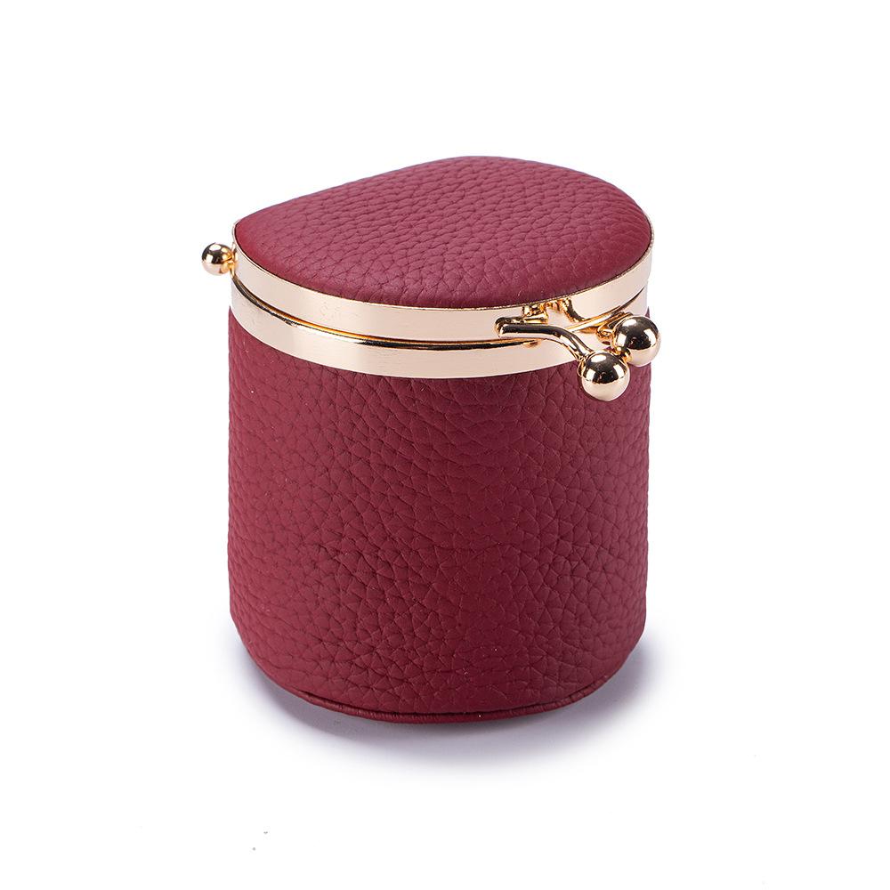 Portable Real Leather Jewelry Travel Wallet Mini Kiss-Lock Cylindrical Storage Box, Compact Organizer for Rings, Earrings, Coins вино красного
Portable Real Leather Jewelry Travel Wallet Mini Kiss-Lock Cylindrical Storage Box, Compact Organizer for Rings, Earrings, Coins вино красного
