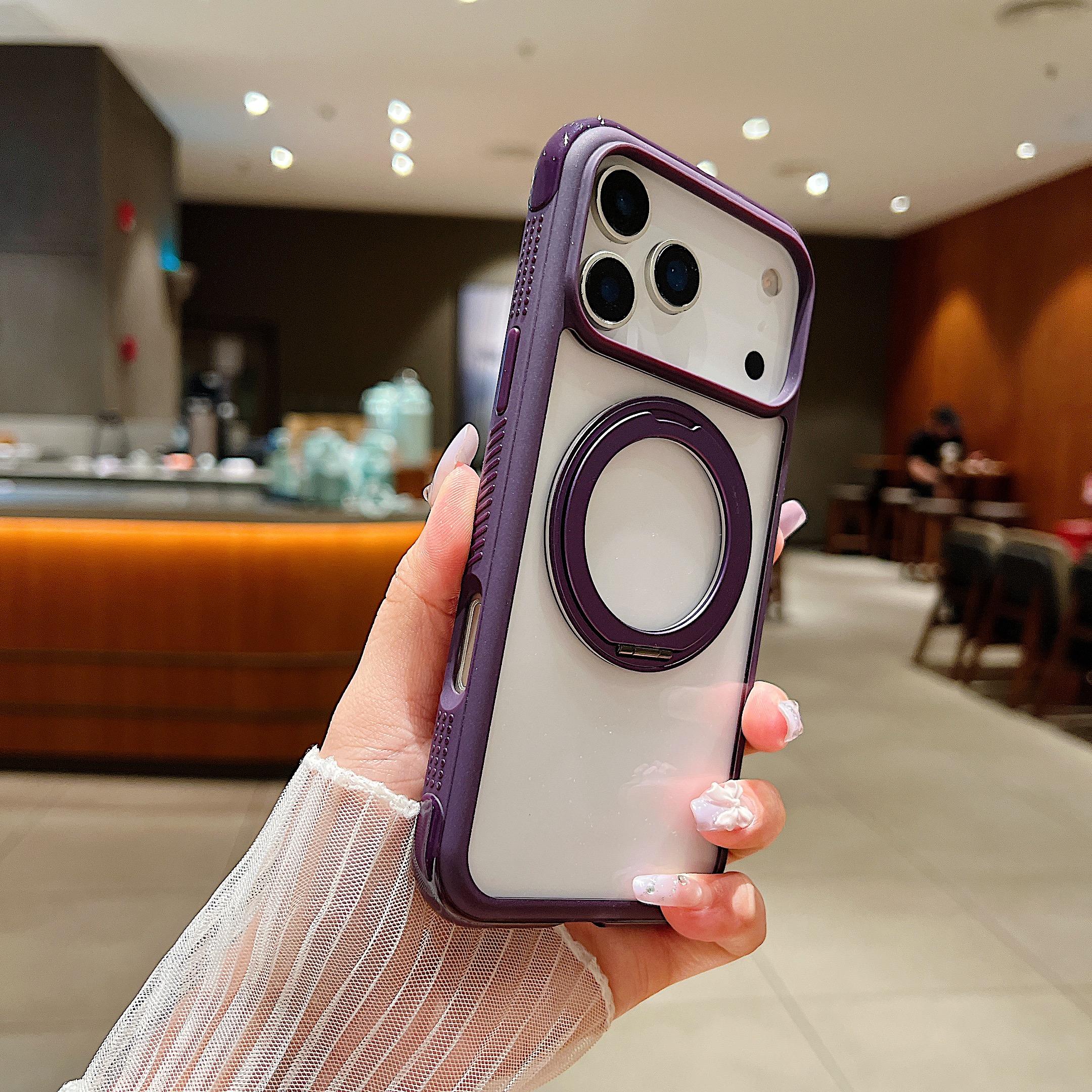 For iPhone 17 Pro Magnetic Case Stress Relief Kickstand TPU+PC Transparent Protective Phone Cover Dark Purple
For iPhone 17 Pro Magnetic Case Stress Relief Kickstand TPU+PC Transparent Protective Phone Cover Dark Purple