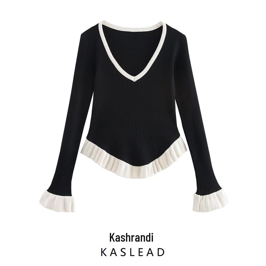 2025 Spring Women s Layered V-Neck Long Sleeve Knit Top - Euro-American Style Small чёрный
2025 Spring Women s Layered V-Neck Long Sleeve Knit Top - Euro-American Style Small чёрный