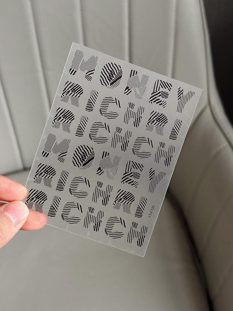 YITU Ant Diagram Nail Stickers: Black Irregular Line Embossed Adhesive Decor YT4706.
YITU Ant Diagram Nail Stickers: Black Irregular Line Embossed Adhesive Decor YT4706.