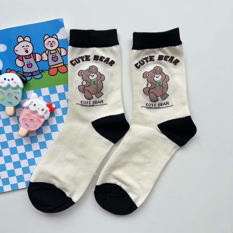Bear Medium Tube Socks Girls Tide Cute Spring And Autumn Cotton Retro Stockings Color Matching Socks чорний
Bear Medium Tube Socks Girls Tide Cute Spring And Autumn Cotton Retro Stockings Color Matching Socks чорний