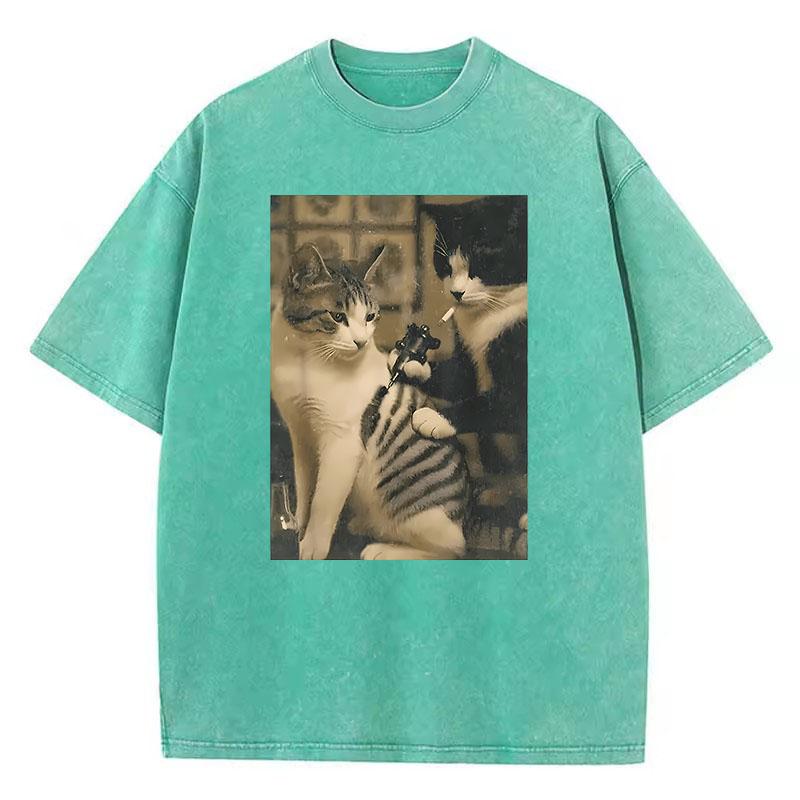 Washed Cotton T-Shirt Retro Smoking Cat Design Printed Graphic Tee Casual Streetwear Spring Summer T Shirt Vintage 3XL
Washed Cotton T-Shirt Retro Smoking Cat Design Printed Graphic Tee Casual Streetwear Spring Summer T Shirt Vintage 3XL