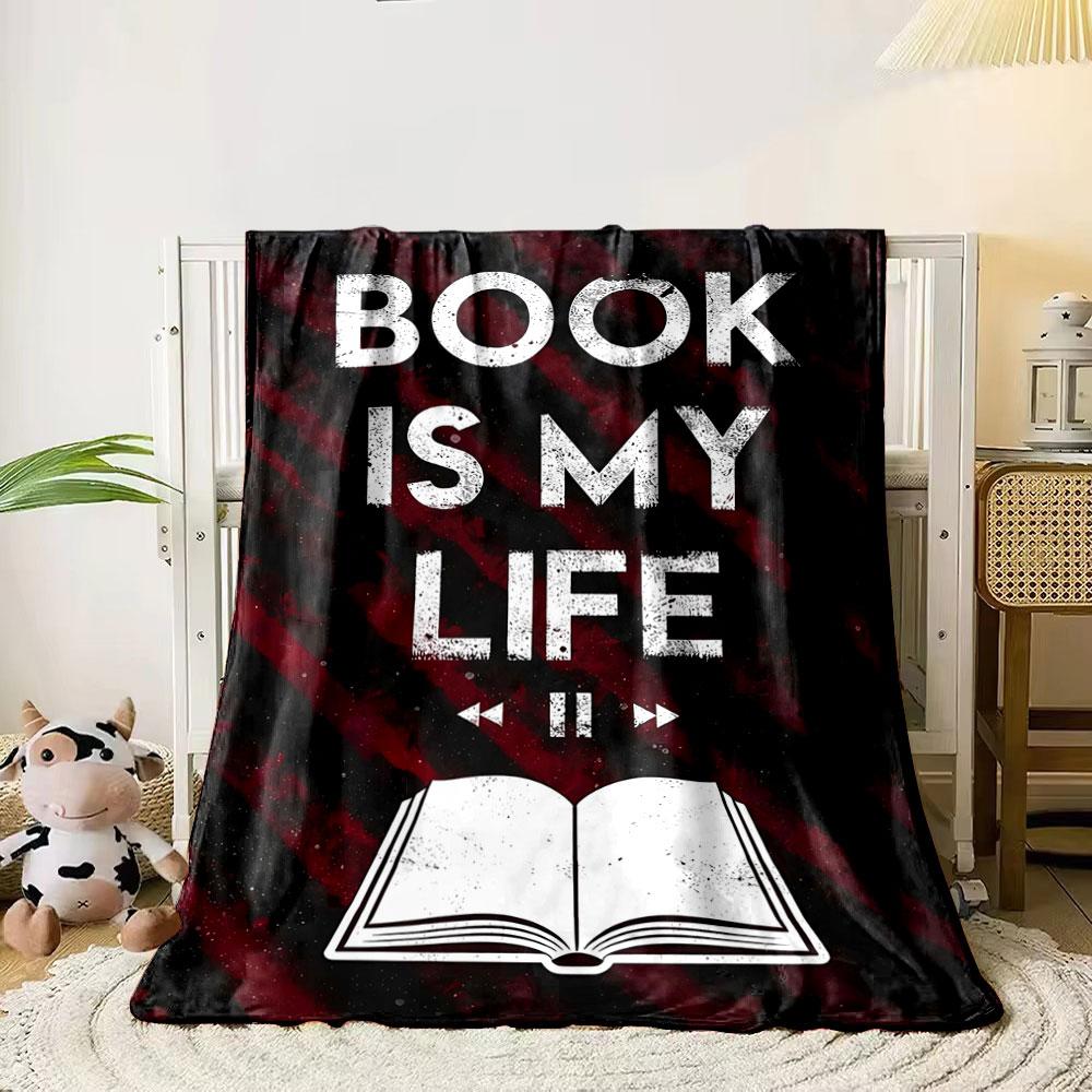 Textured white font saying BOOK IS MY LIFE with an open book icon. for all seasons blanket lunch break throw gift 80cm x 120cm
Textured white font saying BOOK IS MY LIFE with an open book icon. for all seasons blanket lunch break throw gift 80cm x 120cm