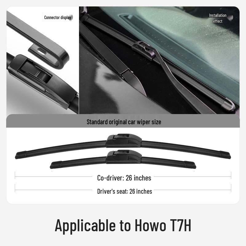 Sinotruk Howo T7H Bone-Free Wiper Blade Rubber Strip for TXT5G Truck Accessories Other Models Rear Wiper (Specify Year)
Sinotruk Howo T7H Bone-Free Wiper Blade Rubber Strip for TXT5G Truck Accessories Other Models Rear Wiper (Specify Year)