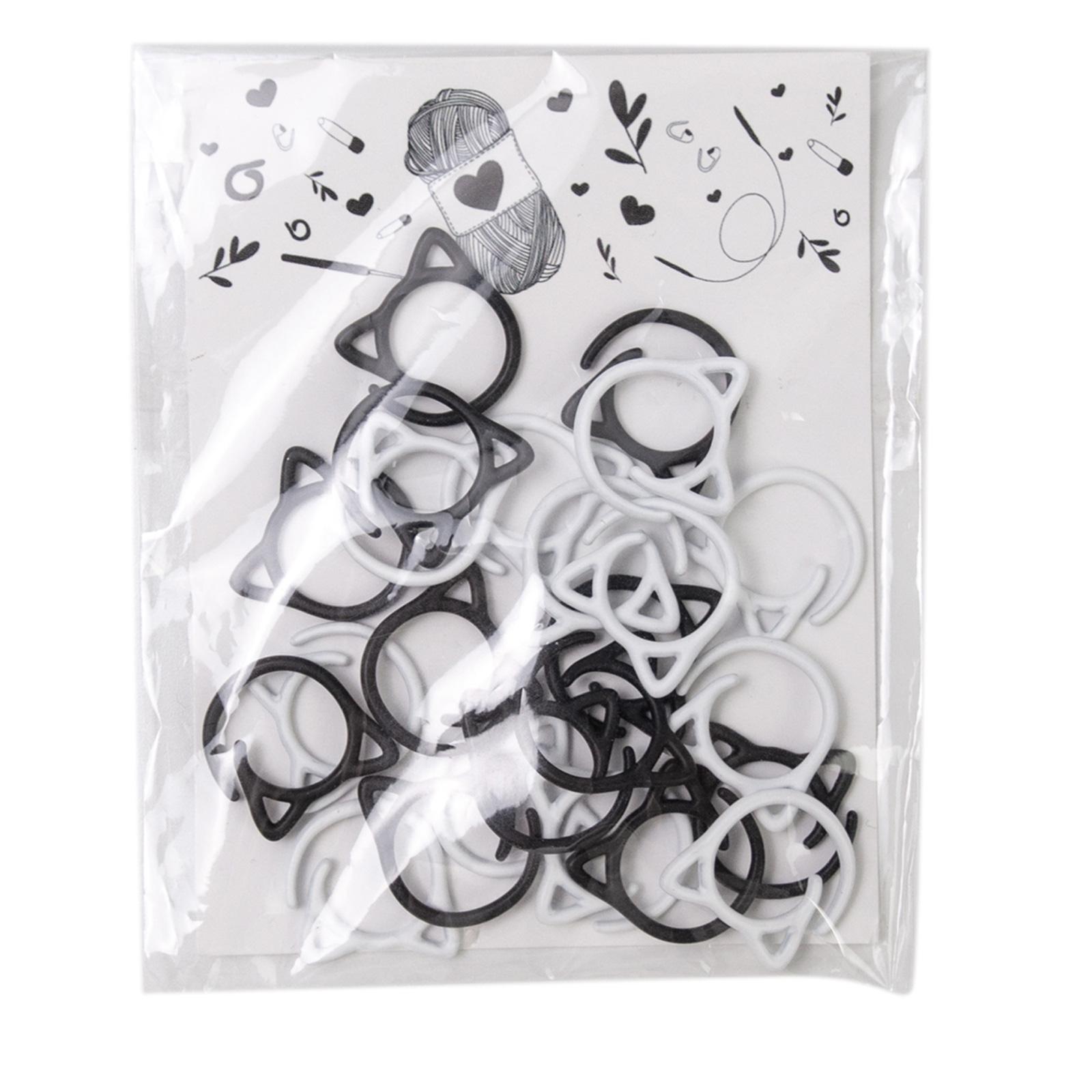 24 шт. маркеры для стежков в форме кошек, металлические маркеры для стежков с замком, кольца для вязания крючком, рукоделия