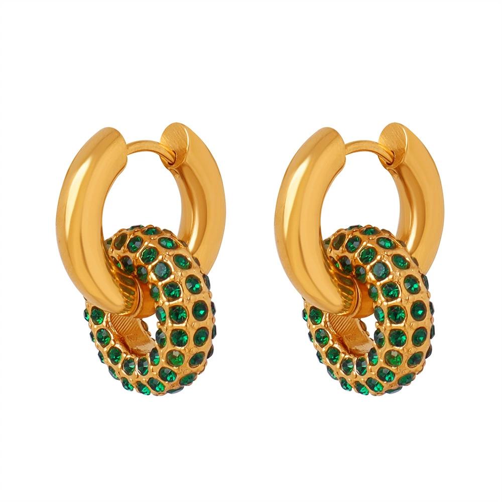 Pendientes redondos de acero chapado en oro con diamantes estilo vintage elegante para mujer
Pendientes redondos de acero chapado en oro con diamantes estilo vintage elegante para mujer