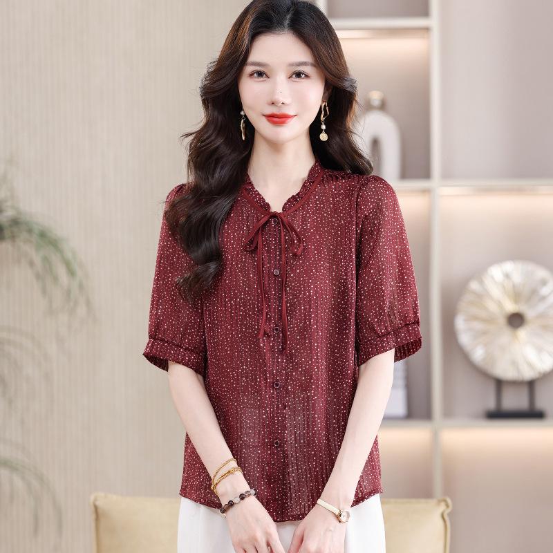 Women s Summer Short Sleeve Retro Polka Dot Mulberry Silk Top L (80-100 jin) красный
Women s Summer Short Sleeve Retro Polka Dot Mulberry Silk Top L (80-100 jin) красный