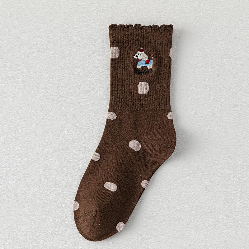 Кружевные носки для женщин, носки до середины икры для осени и зимы, спортивные хлопковые носки с мультяшным щенком в горошек, женские носки без швов 1 pair кофейный
Кружевные носки для женщин, носки до середины икры для осени и зимы, спортивные хлопковые носки с мультяшным щенком в горошек, женские носки без швов 1 pair кофейный