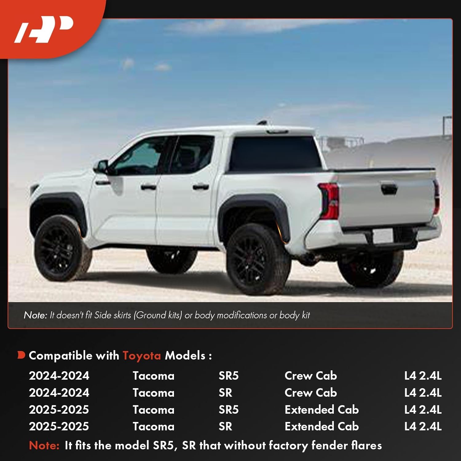 4PCS Mud Flaps for 2025-2025 SR/SR5, Front Rear Splash Guards, No Drill, Includes Clips United States
4PCS Mud Flaps for 2025-2025 SR/SR5, Front Rear Splash Guards, No Drill, Includes Clips United States