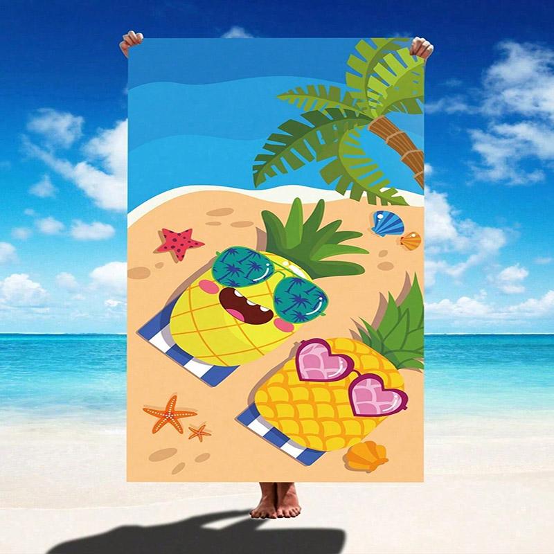 Cute Pineapples Relaxing on the Beach Patterned Sunscreen And Windproof Suitable For Swimming Pool Camping Travel Blanket W40*H60(CM)
Cute Pineapples Relaxing on the Beach Patterned Sunscreen And Windproof Suitable For Swimming Pool Camping Travel Blanket W40*H60(CM)