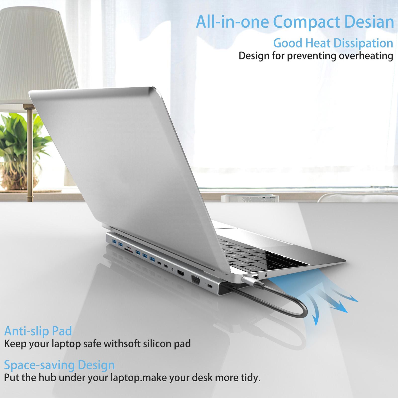 FX-2020C 15-in-1 Type-C Hub with Dual 4K HD,100W PD,5Gbps USB-C,VGA,RJ45 and SD/TF Card Reader As Shown A
FX-2020C 15-in-1 Type-C Hub with Dual 4K HD,100W PD,5Gbps USB-C,VGA,RJ45 and SD/TF Card Reader As Shown A