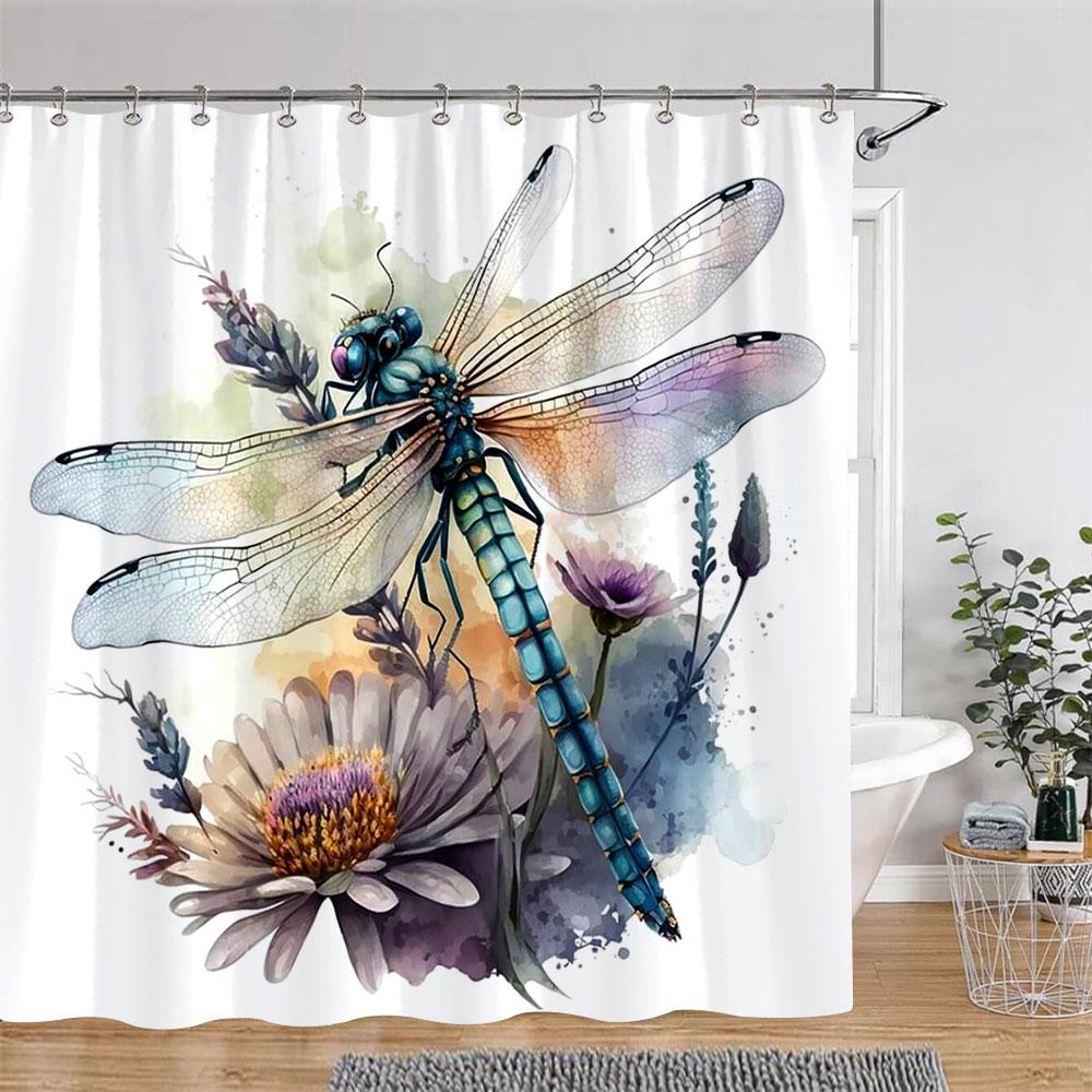 Beautiful Dragonfly Shower Curtain Colourful Butterflies Watercolour Style Printed Pattern Fabric Shower Curtains Bathroom Decor W60H190(CM)-1 Pcs
Beautiful Dragonfly Shower Curtain Colourful Butterflies Watercolour Style Printed Pattern Fabric Shower Curtains Bathroom Decor W60H190(CM)-1 Pcs