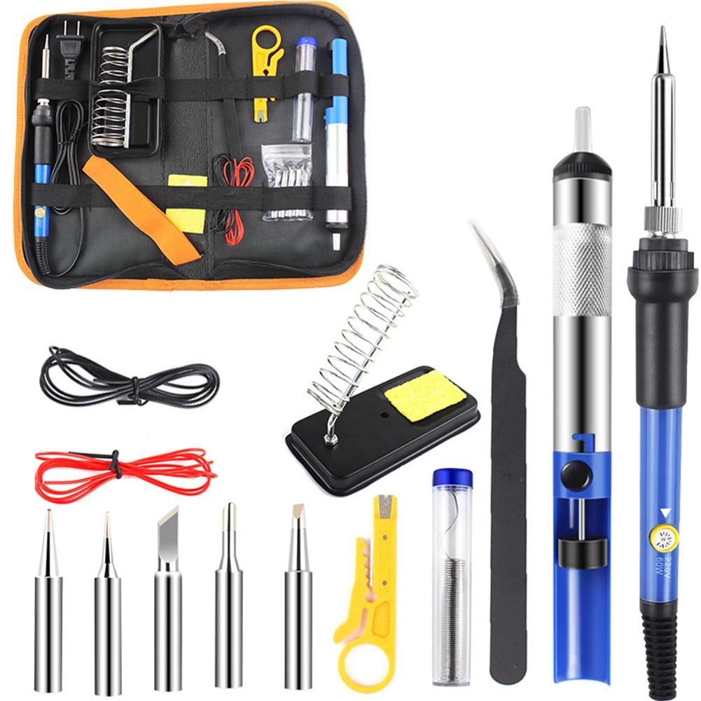 60W Electric Soldering Iron Kit Adjustable Temperature Heated Soldering Iron Tools With Tweezers & Soldering Iron Stand
60W Electric Soldering Iron Kit Adjustable Temperature Heated Soldering Iron Tools With Tweezers & Soldering Iron Stand
